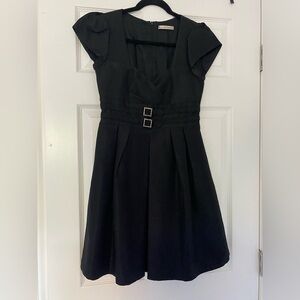 Nanette Lepore Black Shimmer Fit Flare Sweetheart Neckline Size 4